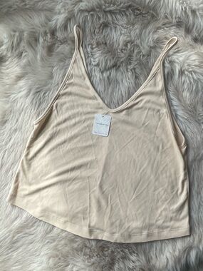 Free People Intimate V-Neck Tank in Light Sand